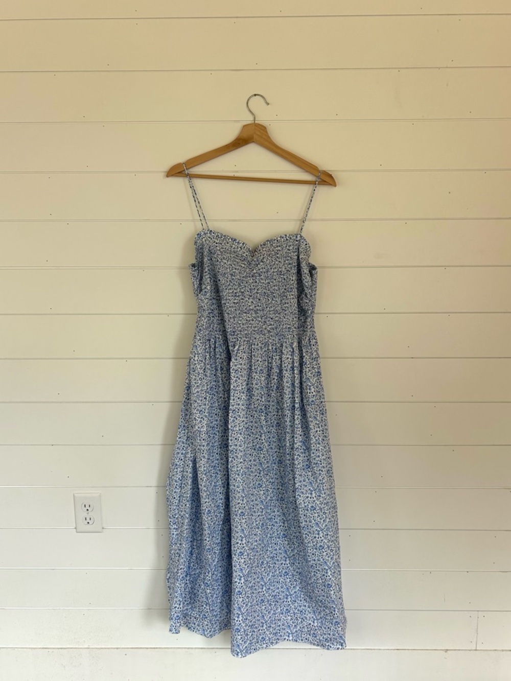NWT Blue Floral Spaghetti-Strap Summer Dress